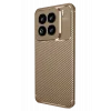 Mey İthalat®   Mi 15 Pro Kılıf Auto Focus Karbon Kapak - Kahverengi