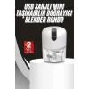Mey İthalat® Mini Doğrayıcı Rondo Taşınabilir Mini El Blender Paslanmaz Çelik