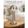 Mey İthalat® Modern Mantar Masa Lambası Dokunmatik 3 Işık Modlu Şarjlı Kablosuz LED Yeni Nesil
