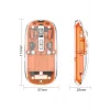 Mey İthalat® Mouse Fare Kablosuz Mouse Fare Şarjlı Bluetooth Sessiz 5 Tuşlu Şeffaf