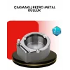 Mey İthalat® Paslanmaz Çakmaklı Küllük Modern Masa Üstü Aksesuar