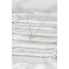 Mey İthalat® Pirinç Gold Renk Minimal Kutup Yıldızı Model Kadın Kolye