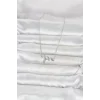 Mey İthalat® Pirinç Gümüş Renk Kalp Ritmi Model Kadın Kolye
