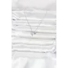 Mey İthalat® Pirinç Gümüş Renk Minimal Kutup Yıldızı Model Kadın Kolye