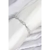 Mey İthalat® Pirinç Gümüş Renk Zirkon Taşlı Çiçek Model Kadın Bileklik