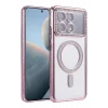 Mey İthalat®   Poco X6 Pro Joke Simli Magneticsafe Kılıf - Pembe