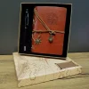 Mey İthalat® Pusula Baskılı Deri Defter Kalem Seti