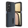 Mey İthalat®  Realme C65 Sara Kartvizitli Deri Kılıf - Lacivert