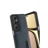 Mey İthalat®  Realme C65 Sara Kartvizitli Deri Kılıf - Lacivert