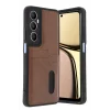 Mey İthalat®  Realme C65 Sara Kartvizitli Deri Kılıf - Taba