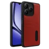 Mey İthalat®  Realme Note 50 4G Kılıf Sara Kartvizitli Deri Kılıf - Kırmızı