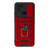 Mey İthalat®   Redmi 10C Kılıf Pars Lens Yüzüklü Silikon - Kırmızı