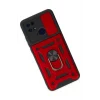 Mey İthalat®   Redmi 10C Kılıf Pars Lens Yüzüklü Silikon - Kırmızı