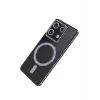 Mey İthalat®   Redmi 13C Joke Simli Magneticsafe Kılıf - Derin Mor