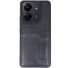 Mey İthalat®   Redmi 13C Kılıf Sara Kartvizitli Deri Kılıf - Siyah