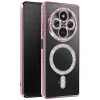 Mey İthalat®   Redmi 14C Joke Simli Magneticsafe Kılıf - Pembe