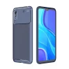 Mey İthalat®   Redmi 9A Kılıf Auto Focus Karbon Kapak - Lacivert