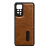 Mey İthalat®   Redmi Note 12 Pro 4G Kılıf Sara Kartvizitli Deri Kılıf - Taba
