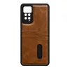 Mey İthalat®   Redmi Note 12 Pro 4G Kılıf Sara Kartvizitli Deri Kılıf - Taba