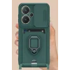 Mey İthalat®   Redmi Note 13 Pro Plus Kılıf Zuma Kartvizitli Yüzüklü Silikon - Kırmızı