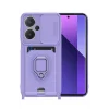 Mey İthalat®   Redmi Note 13 Pro Plus Kılıf Zuma Kartvizitli Yüzüklü Silikon - Lila