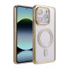 Mey İthalat®   Redmi Note 14 4G Joke Simli Magneticsafe Kılıf - Gold