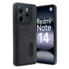 Mey İthalat®   Redmi Note 14 4G Kılıf Sara Kartvizitli Deri Kılıf - Siyah