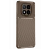 Mey İthalat®   Redmi Note 14 Pro 4G Kılıf Auto Focus Karbon Kapak - Kahverengi
