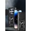 Mey İthalat®   Redmi Note 14 Pro Plus Kılıf Pars Lens Yüzüklü Silikon - Siyah