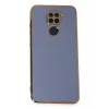 Mey İthalat®   Redmi Note 9 Kılıf Volet Silikon - Mavi