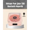 Mey İthalat® Retro Bluetooth Hoparlör – Yumuşak Gece Lambası ve Saat Göstergeli