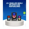 Mey İthalat® RGB Işıklı USB Hoparlör Seti 9W Çıkış Gücü Derin Bas