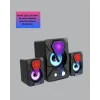 Mey İthalat® RGB LED AYDINLATMALI USB BİLGİSAYAR OYUN HOPARLÖRÜ