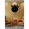 Mey İthalat® Rock Band ve Müzik Temalı Ahşap Duvar Saati - 40x40 cm Lazer Kesim