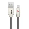 Mey İthalat®  S53 Led Işıklı Micro USB Kablo 1M 3A - Siyah