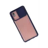 Mey İthalat®  Samsung Galaxy A01 Core Kılıf Palm Buzlu Kamera Sürgülü Silikon - Lacivert