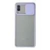Mey İthalat®  Samsung Galaxy A02 Kılıf Palm Buzlu Kamera Sürgülü Silikon - Lila