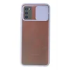 Mey İthalat®  Samsung Galaxy A02S Kılıf Palm Buzlu Kamera Sürgülü Silikon - Lila