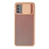 Mey İthalat®  Samsung Galaxy A02S Kılıf Palm Buzlu Kamera Sürgülü Silikon - Pembe