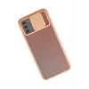 Mey İthalat®  Samsung Galaxy A02S Kılıf Palm Buzlu Kamera Sürgülü Silikon - Pembe