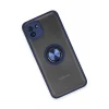 Mey İthalat®  Samsung Galaxy A03 Kılıf Montreal Yüzüklü Silikon Kapak - Lacivert