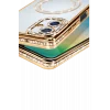 Mey İthalat®  Samsung Galaxy A06 Joke Simli Magneticsafe Kılıf - Gold