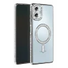 Mey İthalat®  Samsung Galaxy A06 Joke Simli Magneticsafe Kılıf - Gümüş