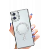 Mey İthalat®  Samsung Galaxy A06 Joke Simli Magneticsafe Kılıf - Gümüş