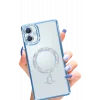Mey İthalat®  Samsung Galaxy A06 Joke Simli Magneticsafe Kılıf - Mavi