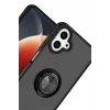 Mey İthalat®  Samsung Galaxy A07 4G Montreal Yüzüklü Silikon Kapak - Siyah