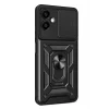 Mey İthalat®  Samsung Galaxy A07 4G Pars Lens Yüzüklü Silikon - Siyah