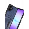 Mey İthalat®  Samsung Galaxy A07 4G Sara Kartvizitli Deri Kılıf - Lacivert