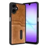Mey İthalat®  Samsung Galaxy A07 4G Sara Kartvizitli Deri Kılıf - Taba