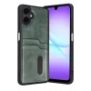 Mey İthalat®  Samsung Galaxy A07 4G Sara Kartvizitli Deri Kılıf - Yeşil